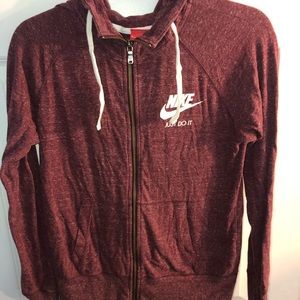 NIKE maroon zip up